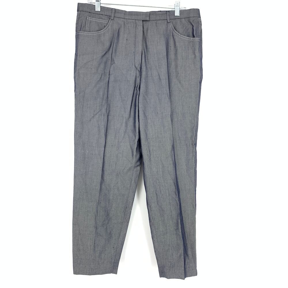 Escada Women's Approx. Sz 34" Waist Trouser 100% Silk Relaxed Fit Pleated Front